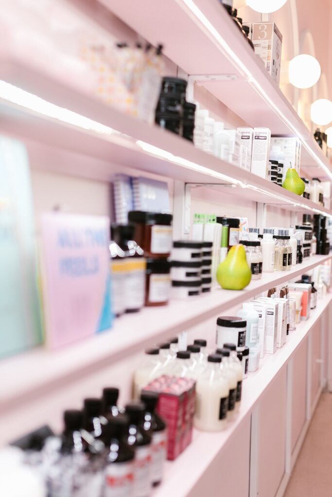 selection of skincare products