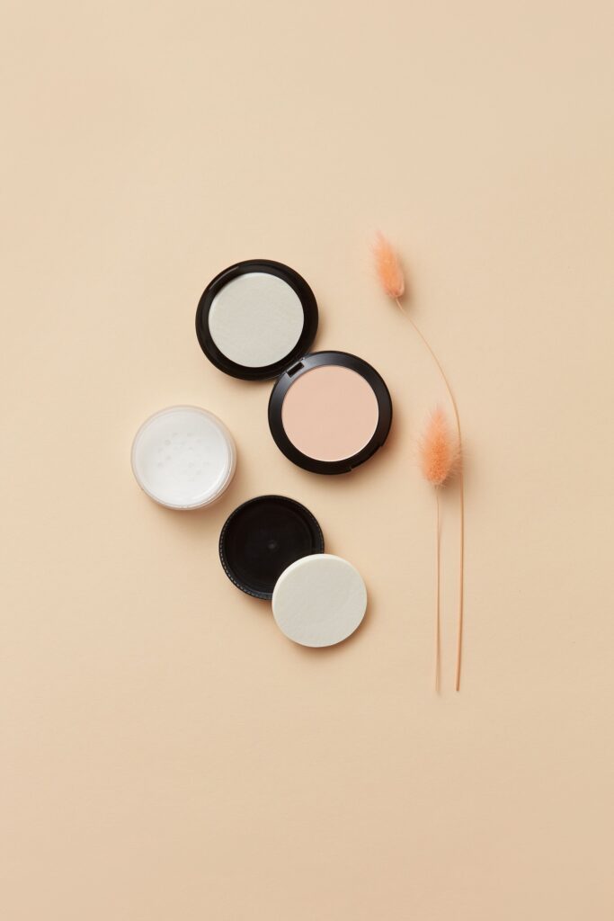 skincare powder with wheat decor