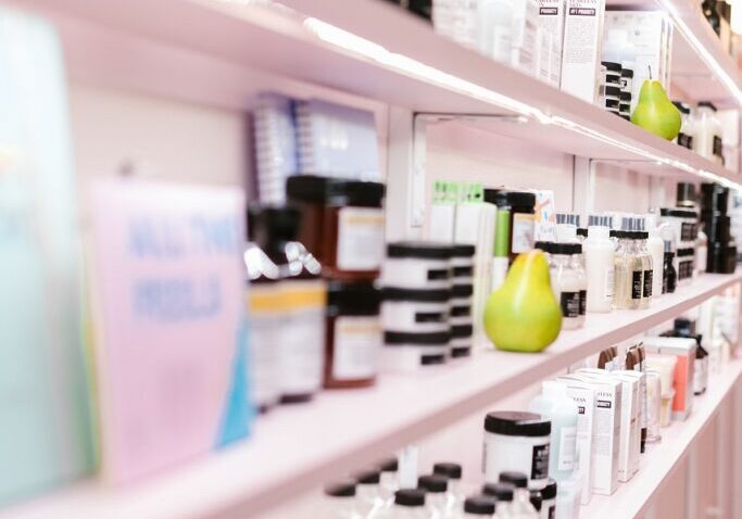selection of skincare products